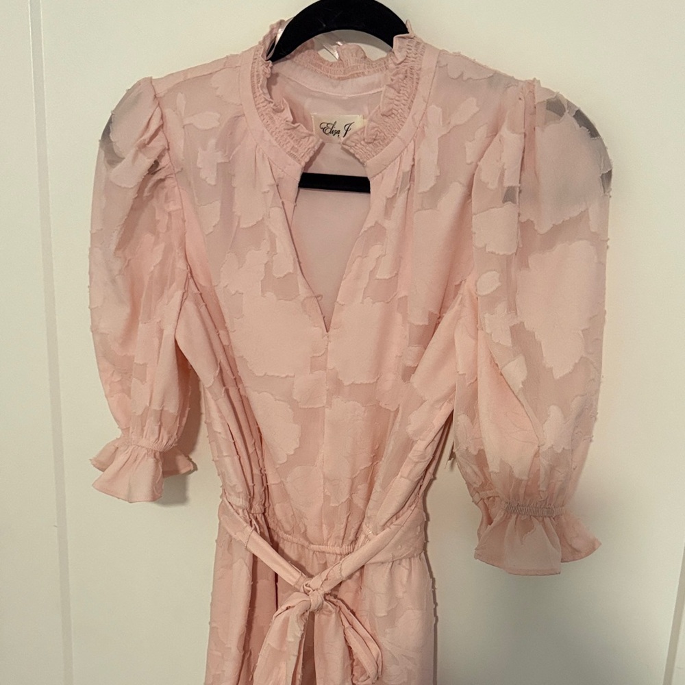 Eliza J Blush Long Sleeve Dress with Pockets